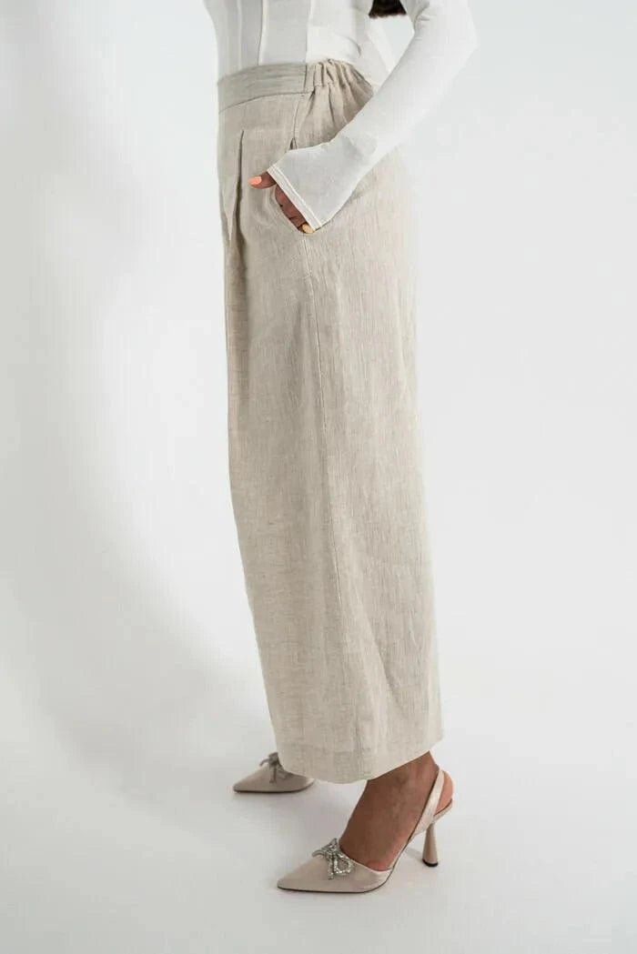 Pants Linen Beige