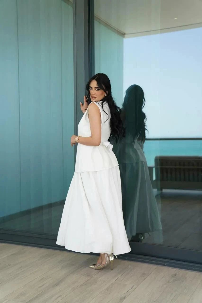 Vest Off White Linen