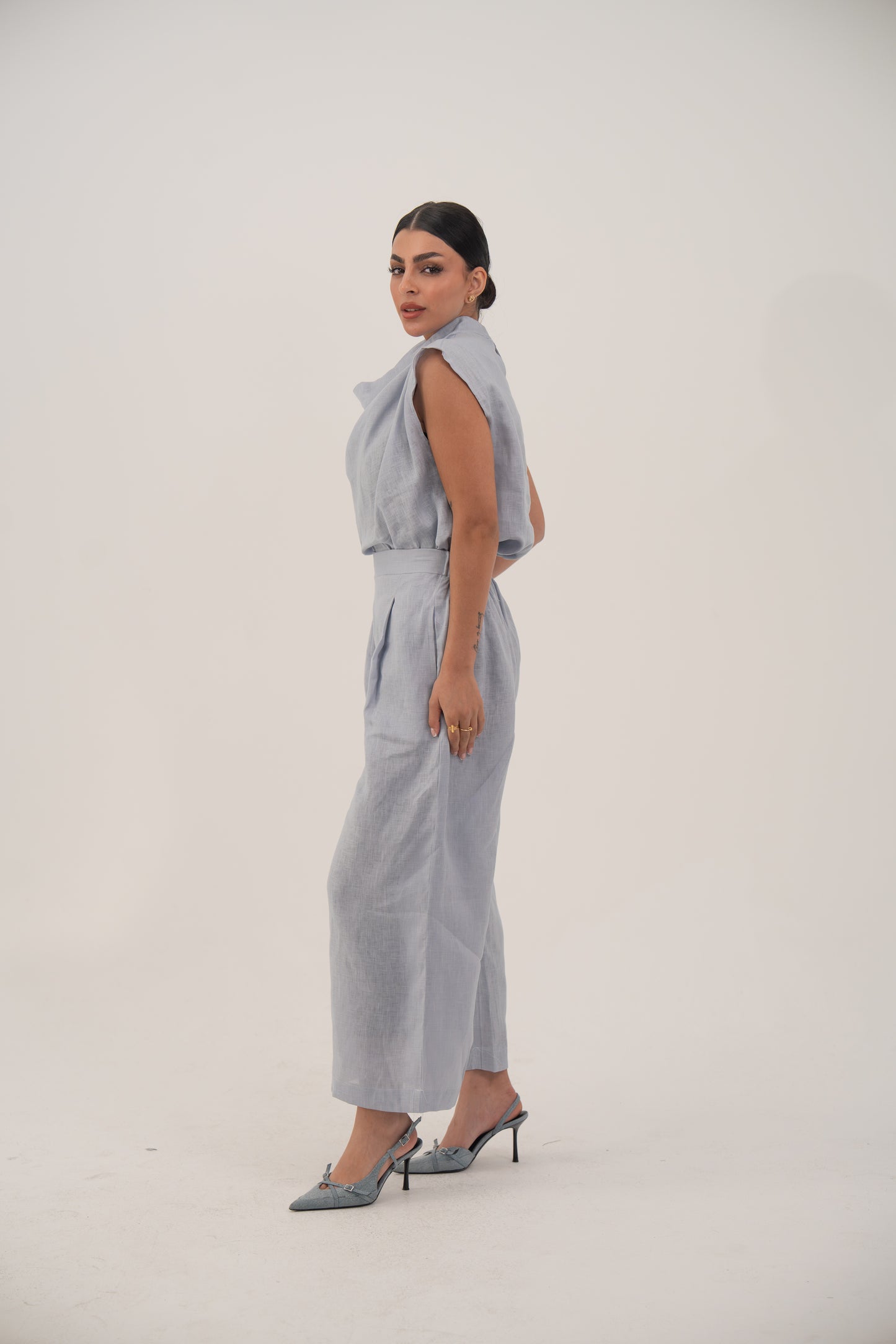 Linin Blouse Light Blue