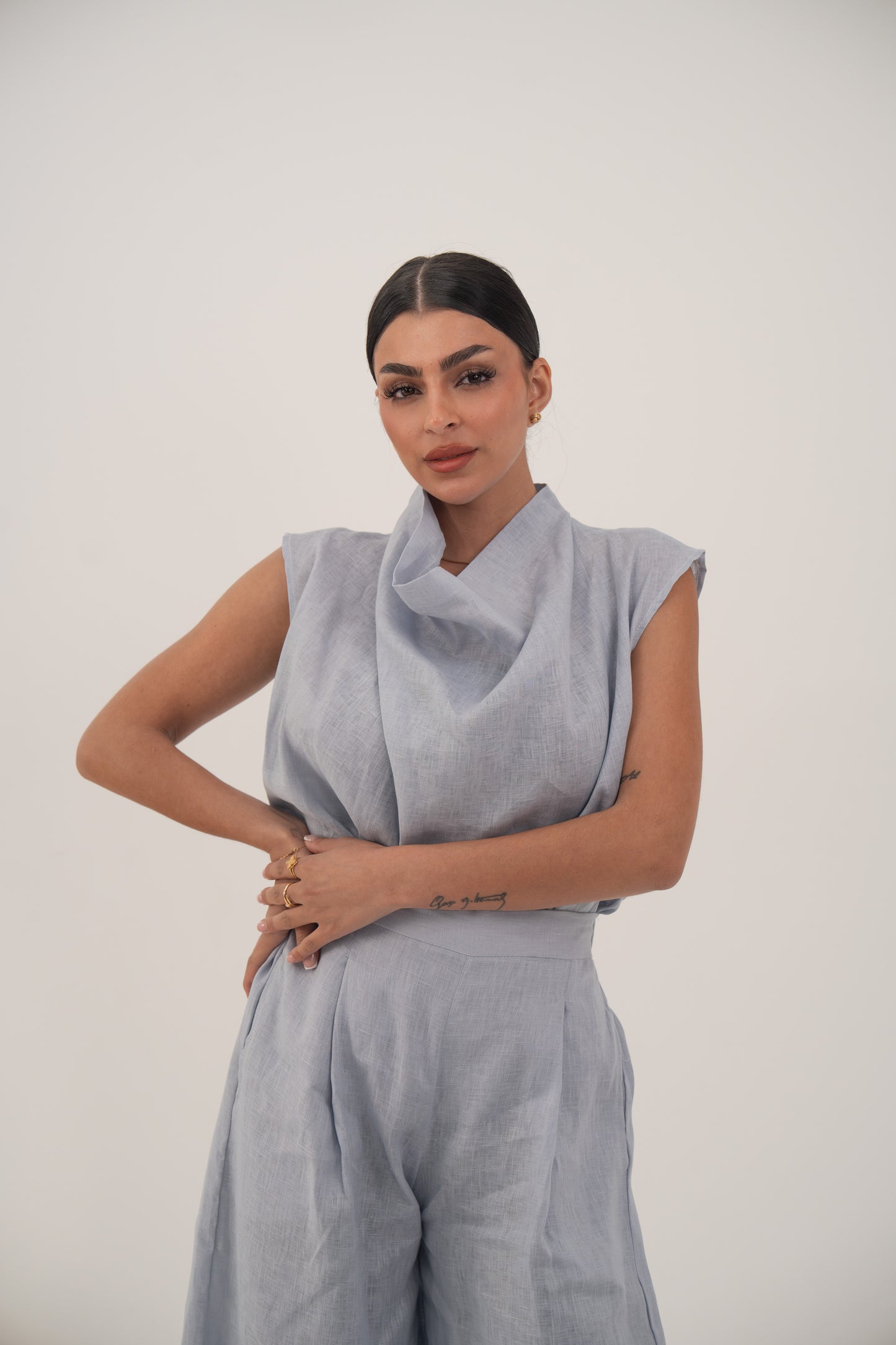 Linin Blouse Light Blue