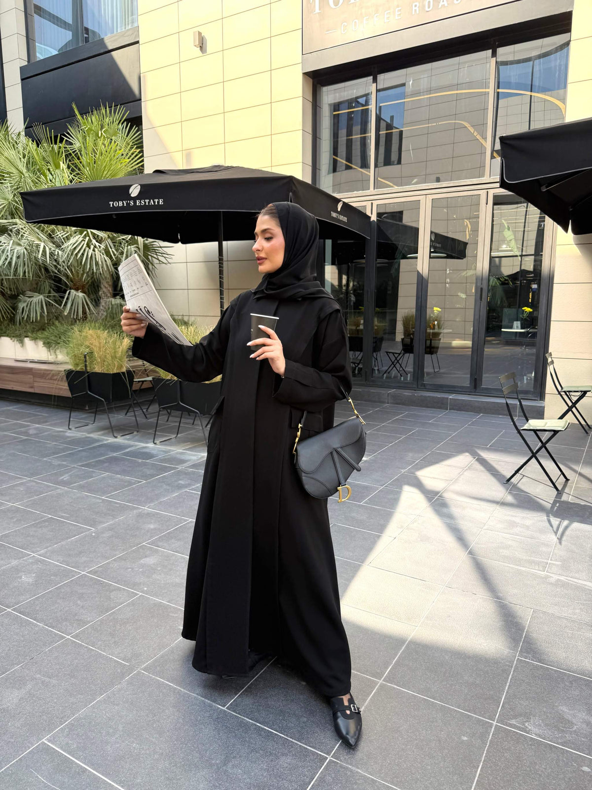 Mocha Crepe Abaya with Button Detailing – Ready to Ship