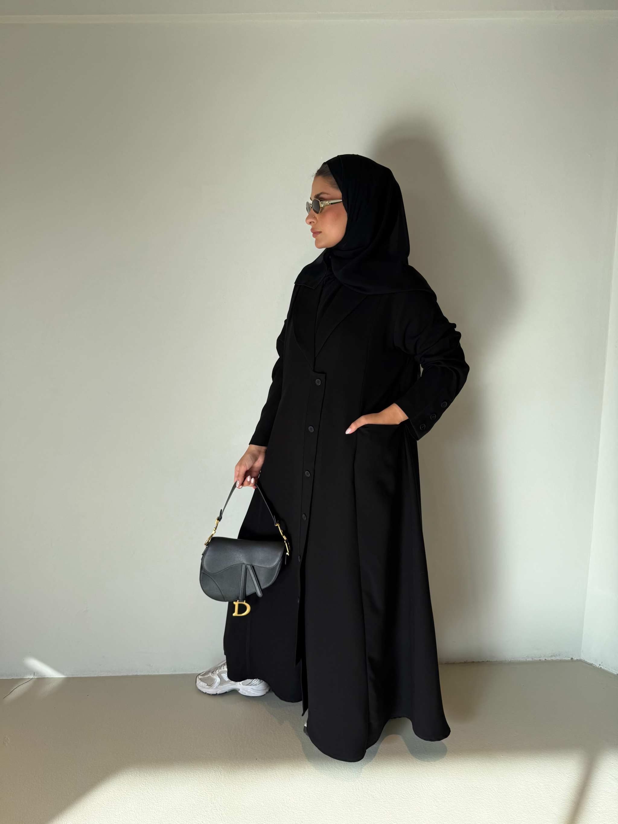 The Flowing Crepe Button-Down Abaya – Ready to Ship