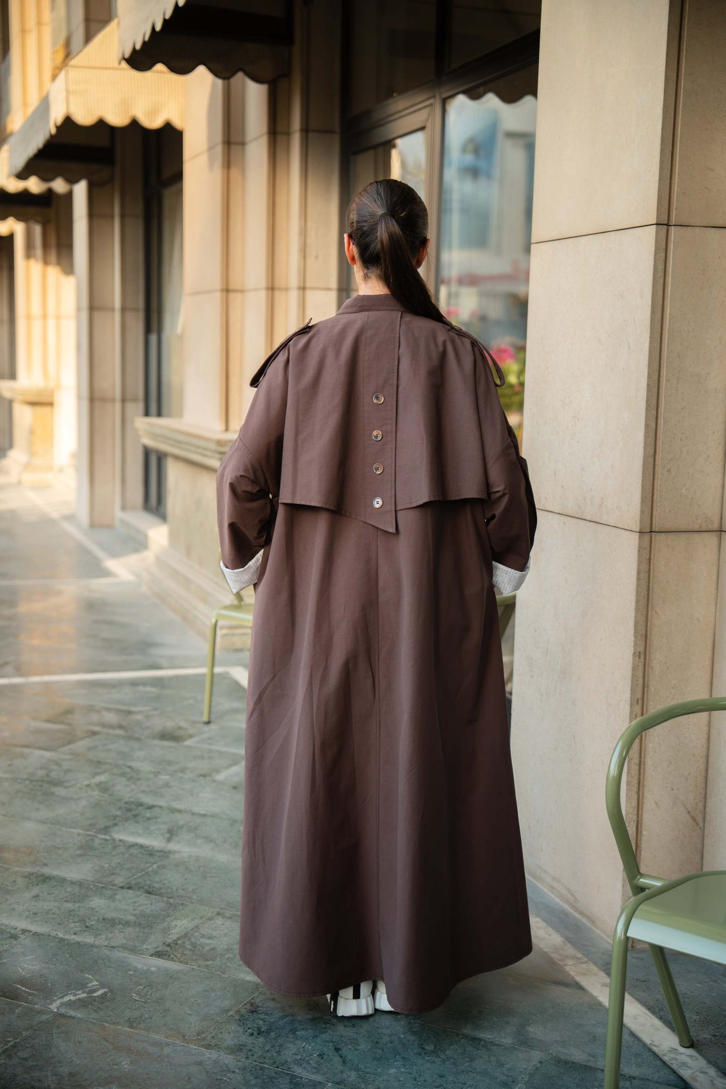 Chocolate Brown Trench Coat Abaya