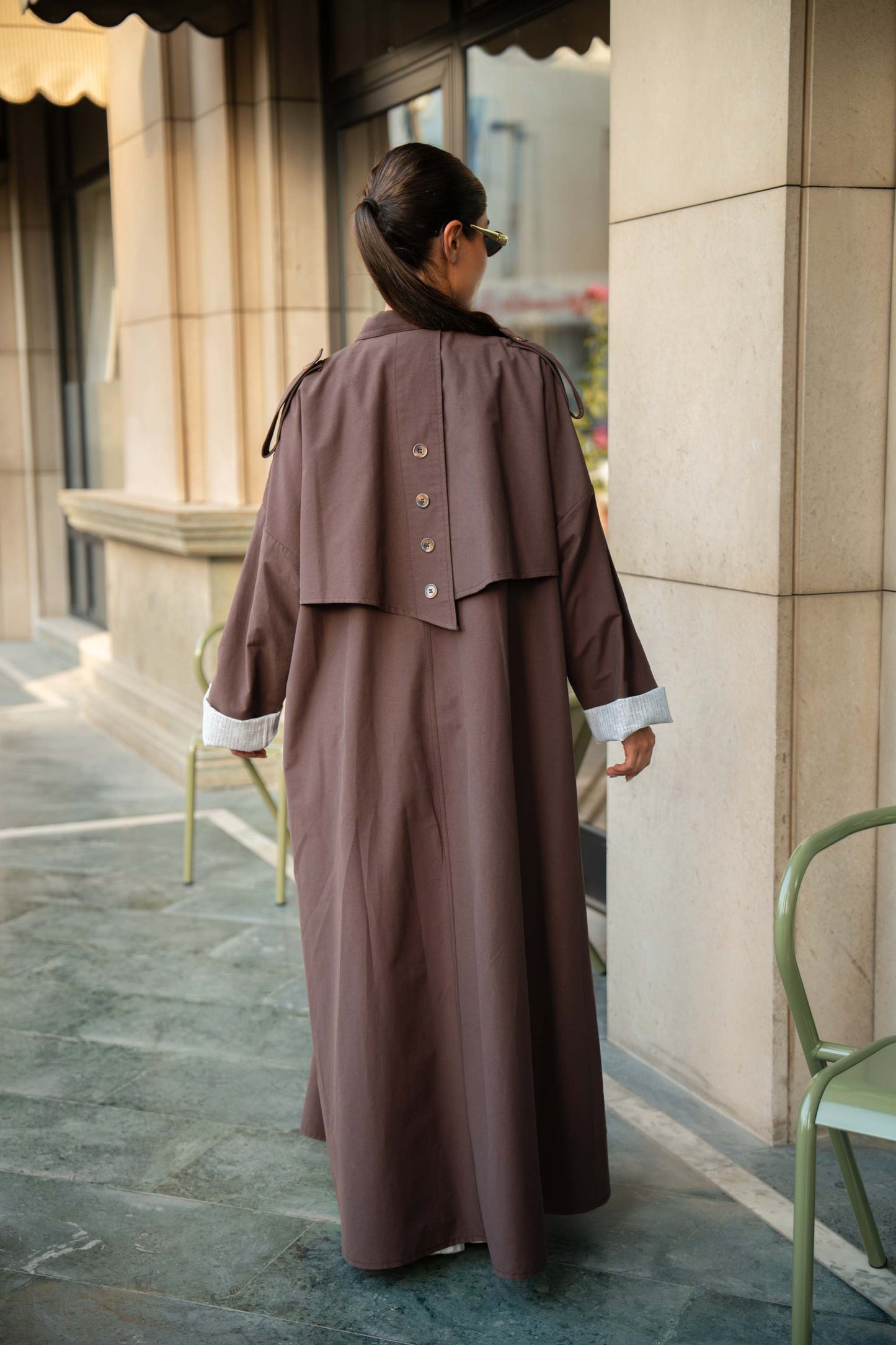Chocolate Brown Trench Coat Abaya