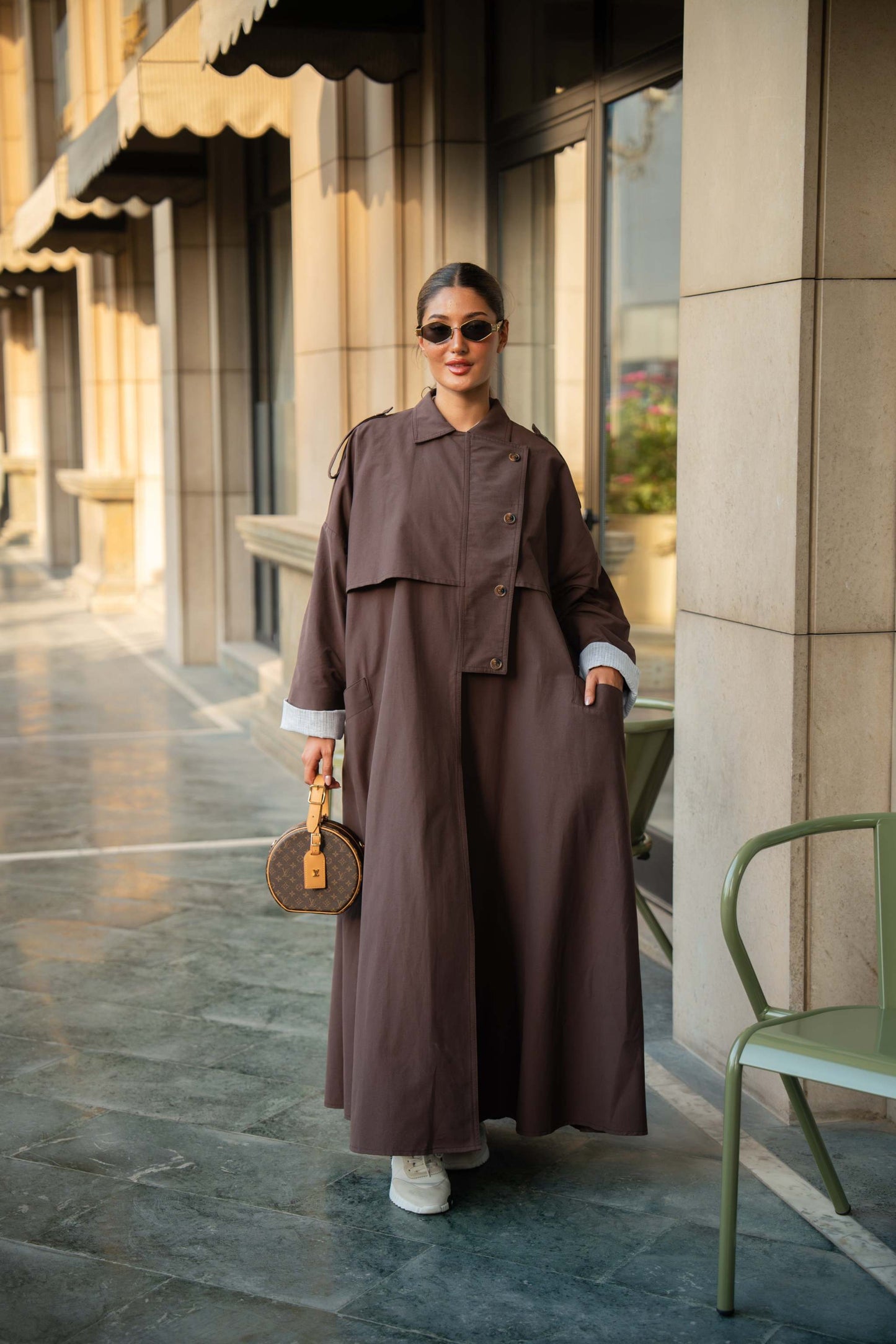 Chocolate Brown Trench Coat Abaya
