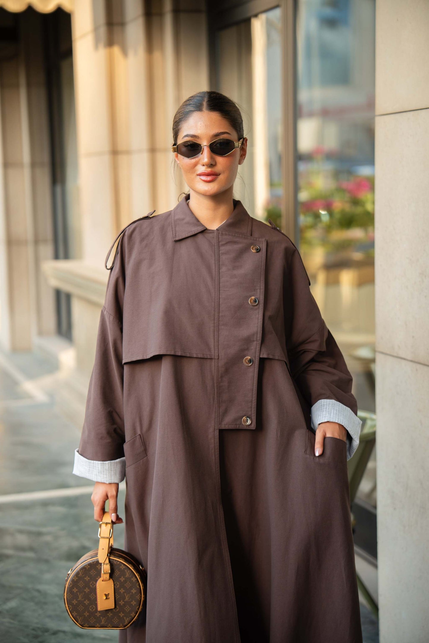 Chocolate Brown Trench Coat Abaya