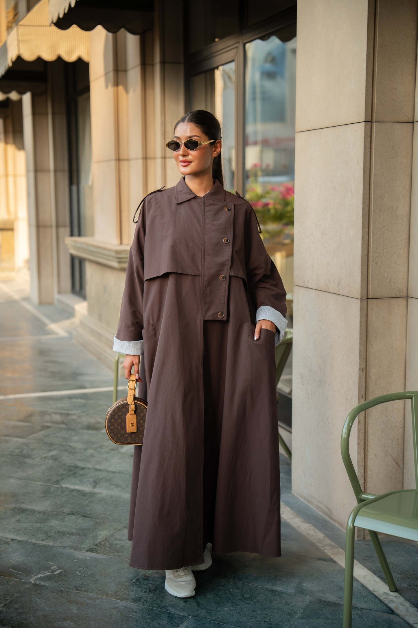 Chocolate Brown Trench Coat Abaya