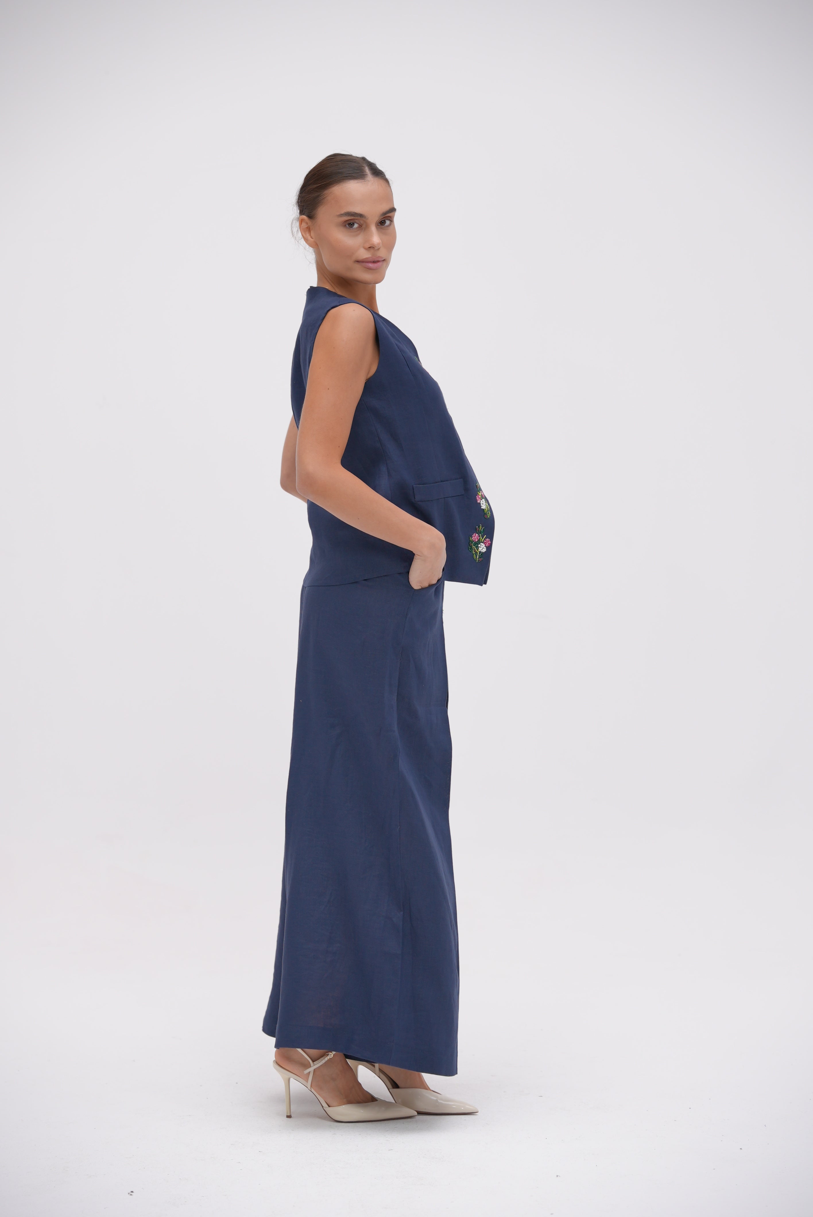 Navy Flare Pants