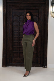 Deep Violet Linen Pant