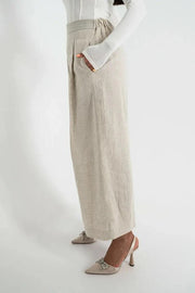 Pants Linen Beige