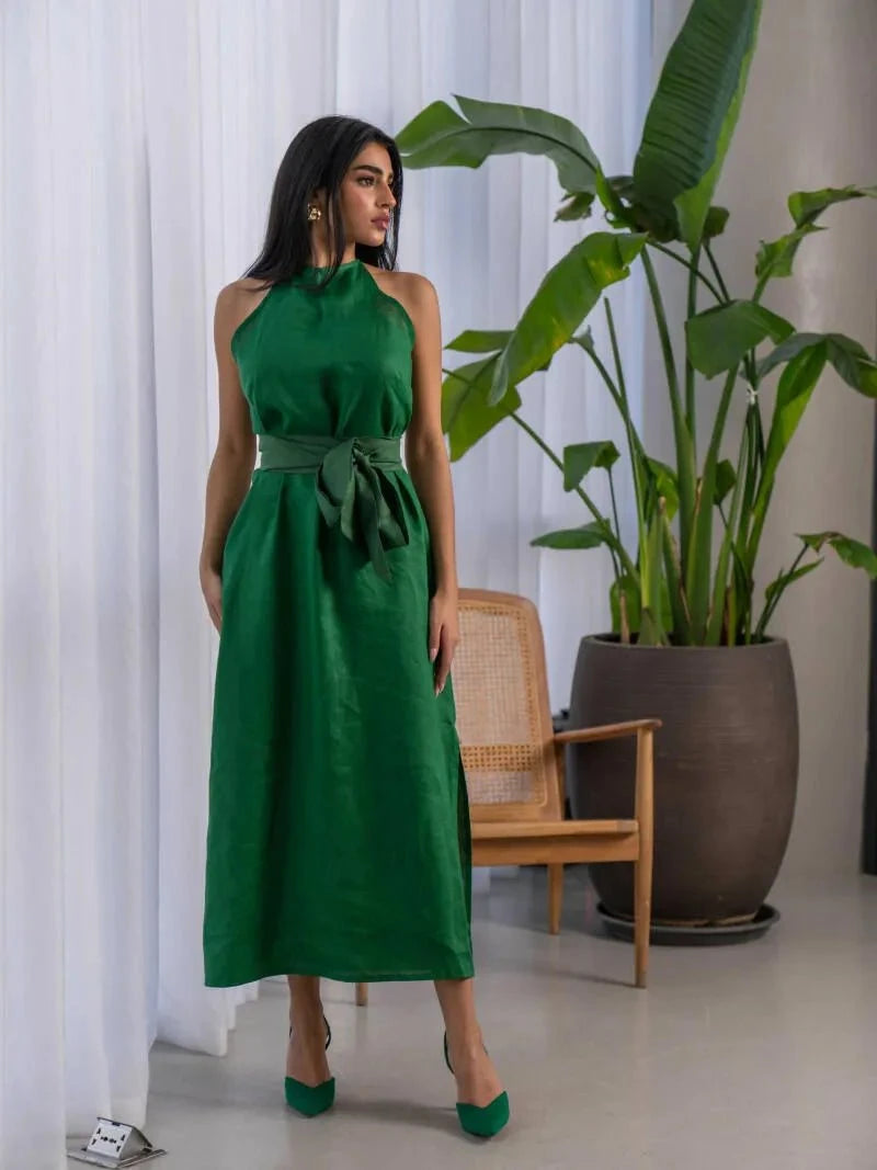 Dress Linen Green