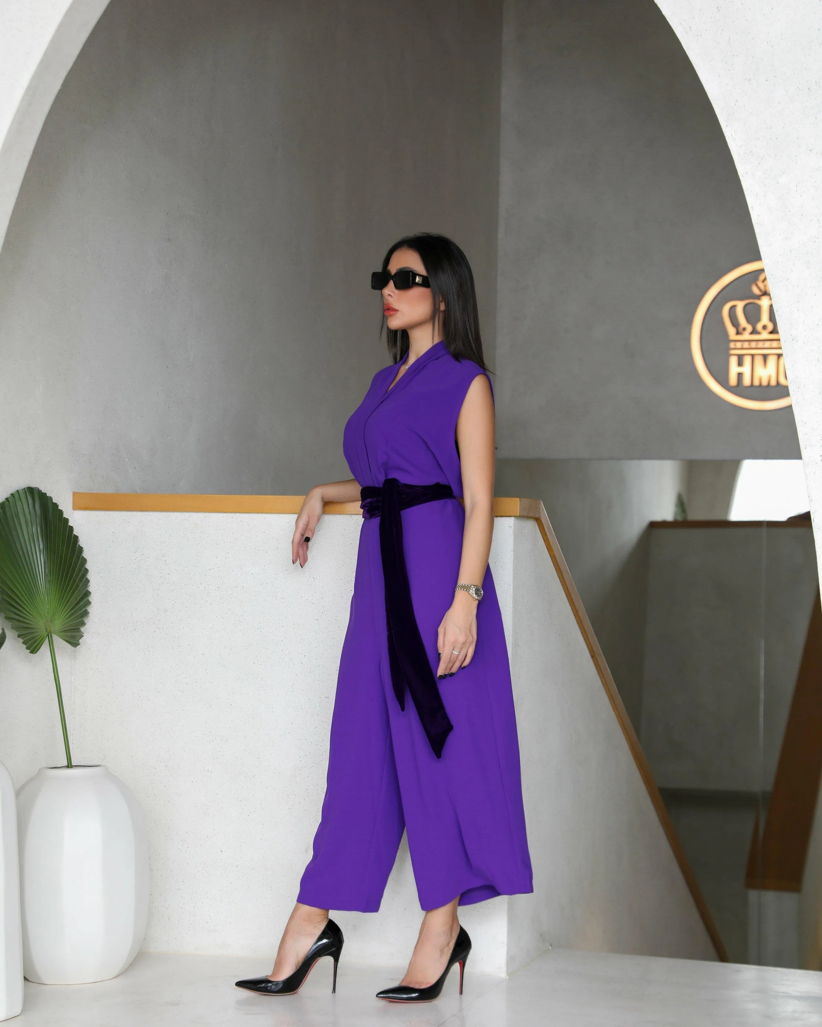 Dark Purple Crepe Jumpsuit