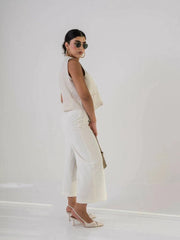 White Crepe Pants