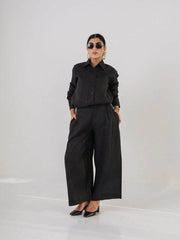 Linen Black Blouse