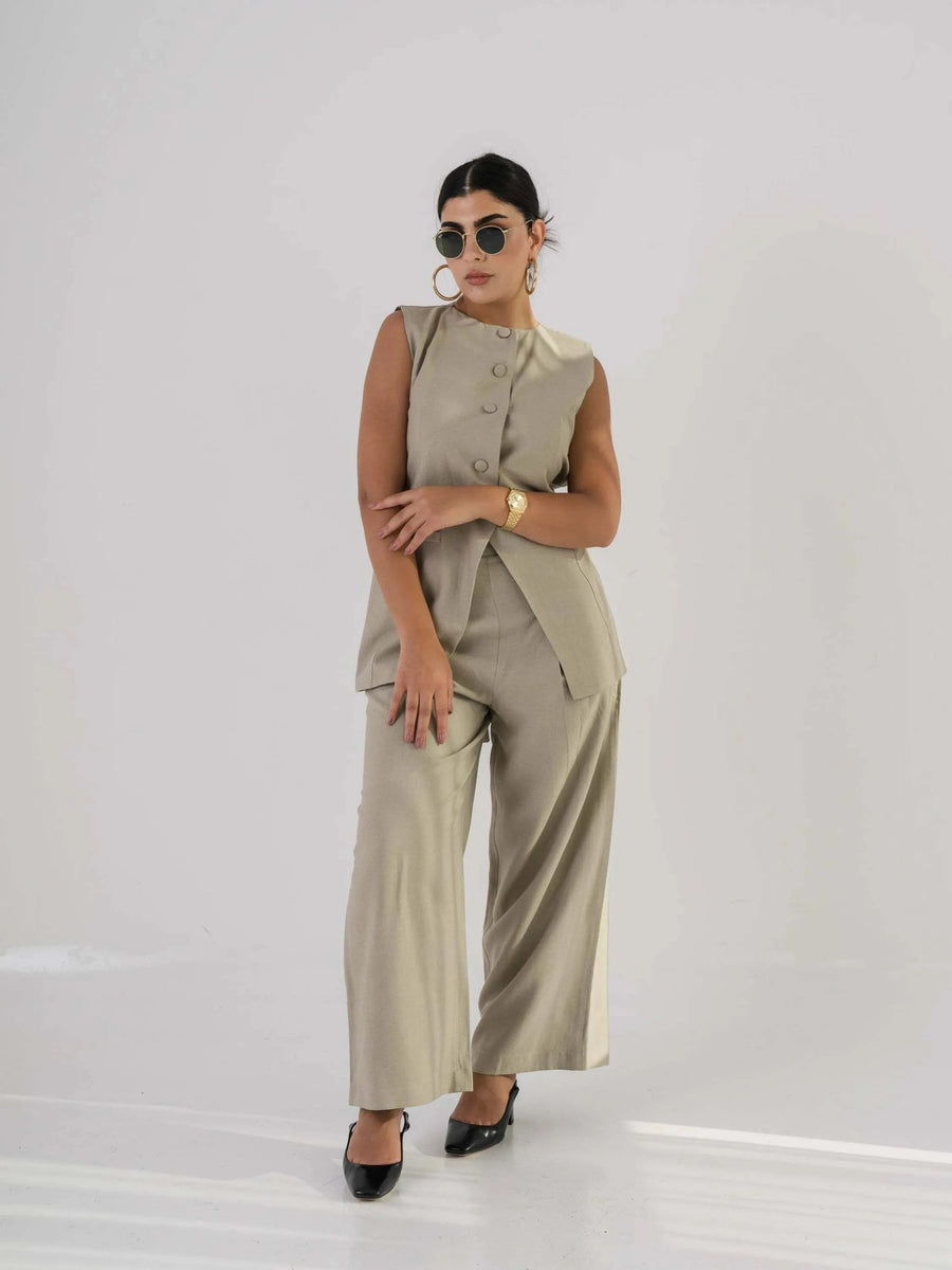 Vest Beige Linen Liberty