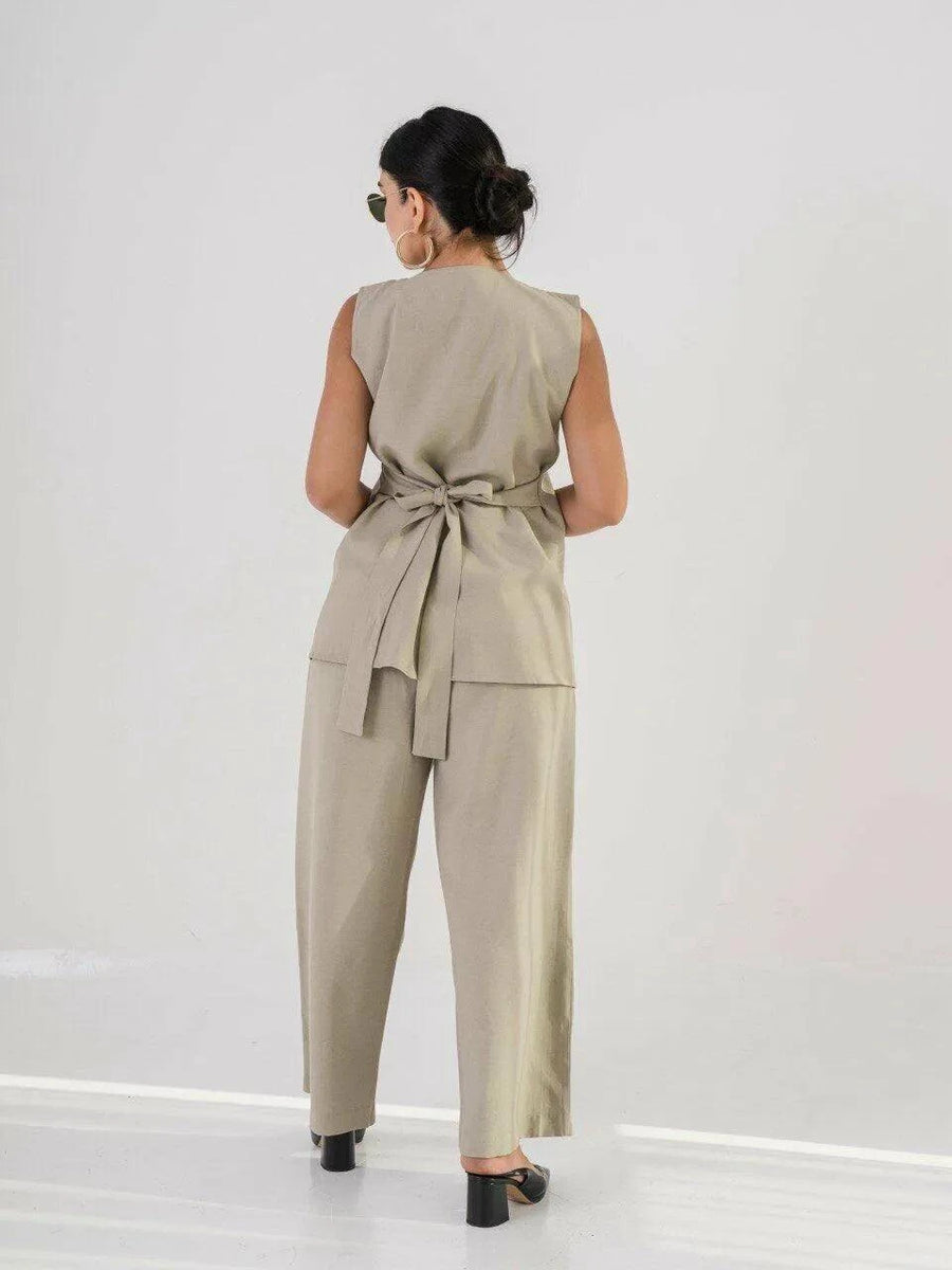 Vest Beige Linen Liberty