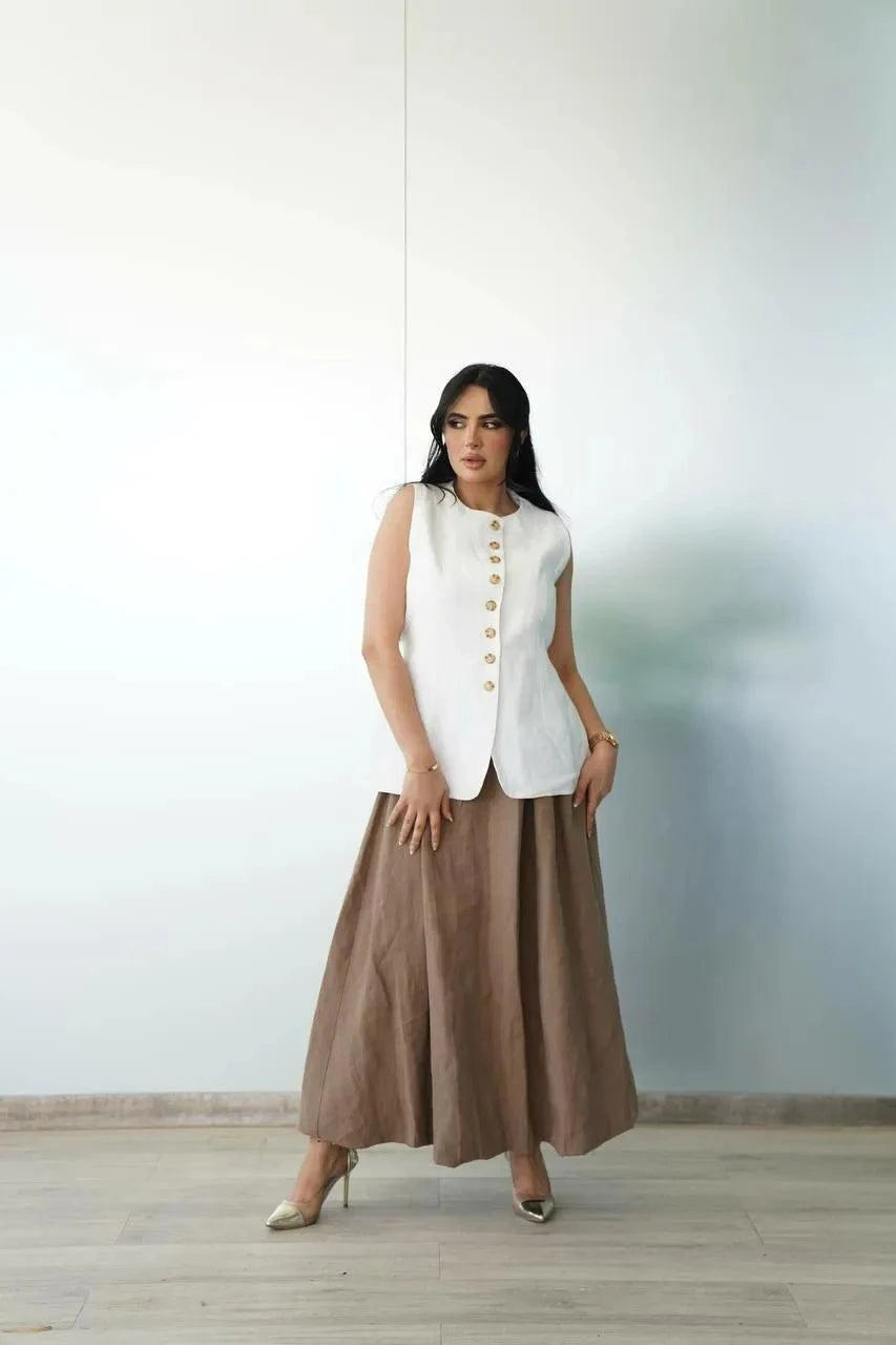 Linen Brown Skirt