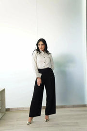 Linen Modern Blouse Beige