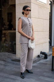 Crepe Beige Pant