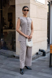 Crepe Beige Vest