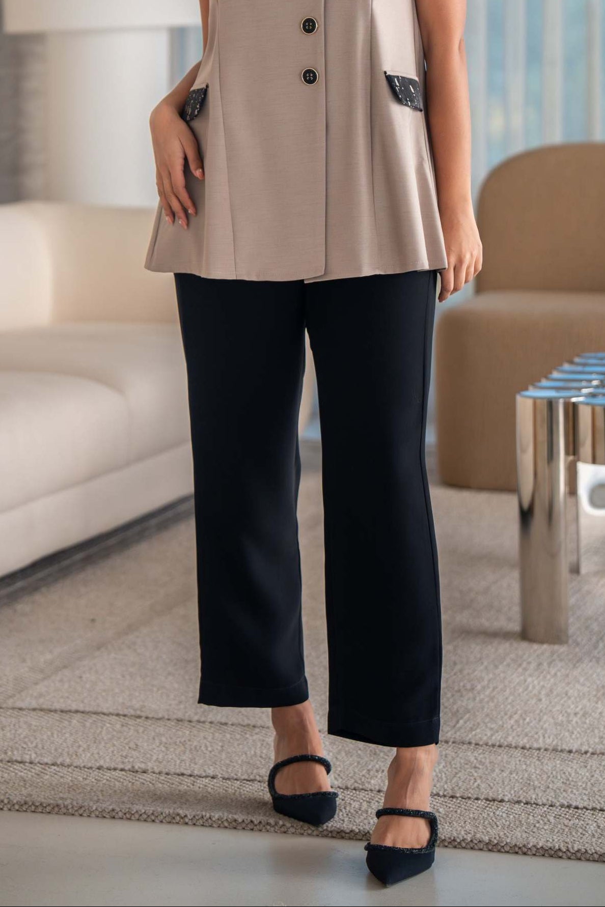 Black Crepe Pant
