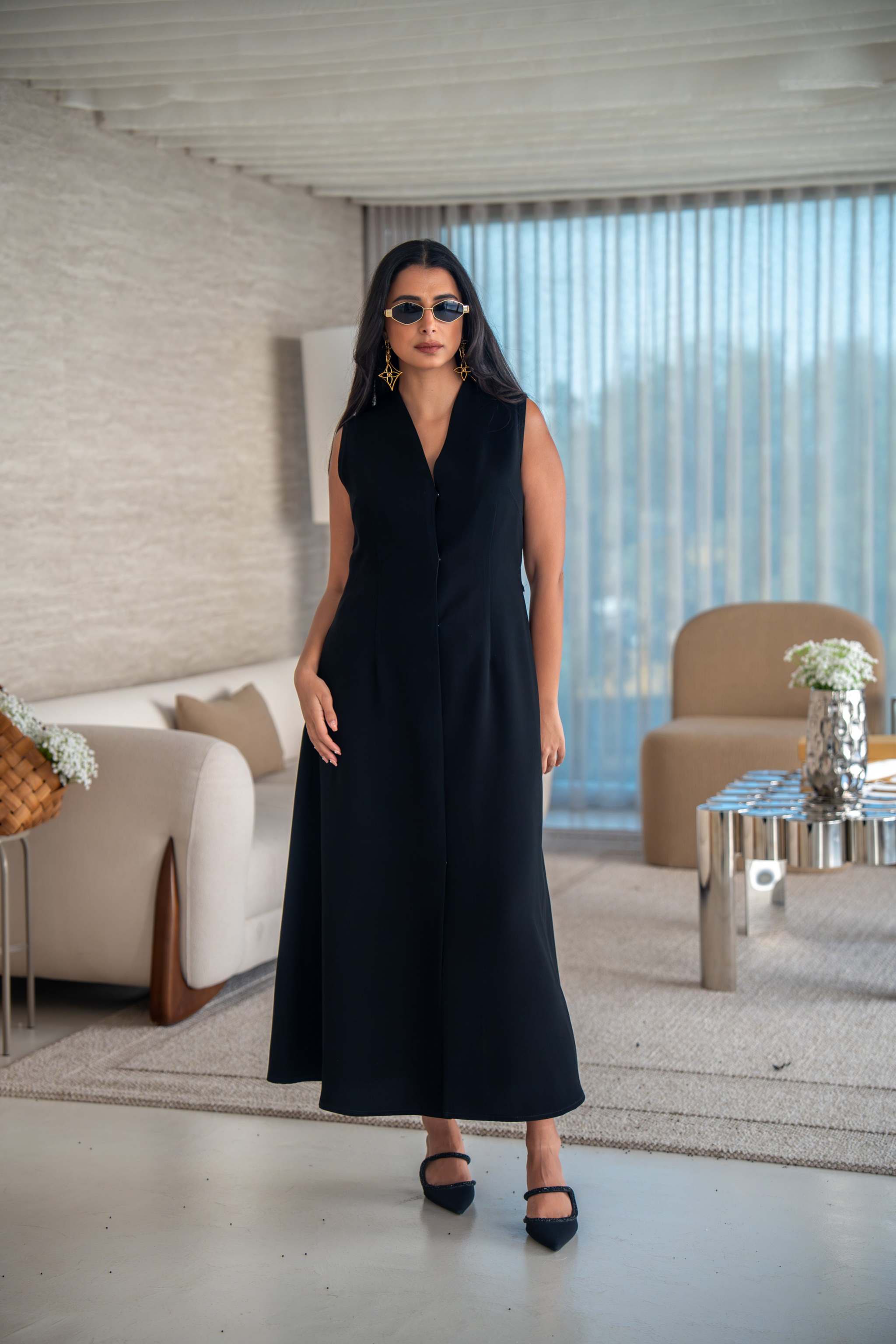 Black crepe dress