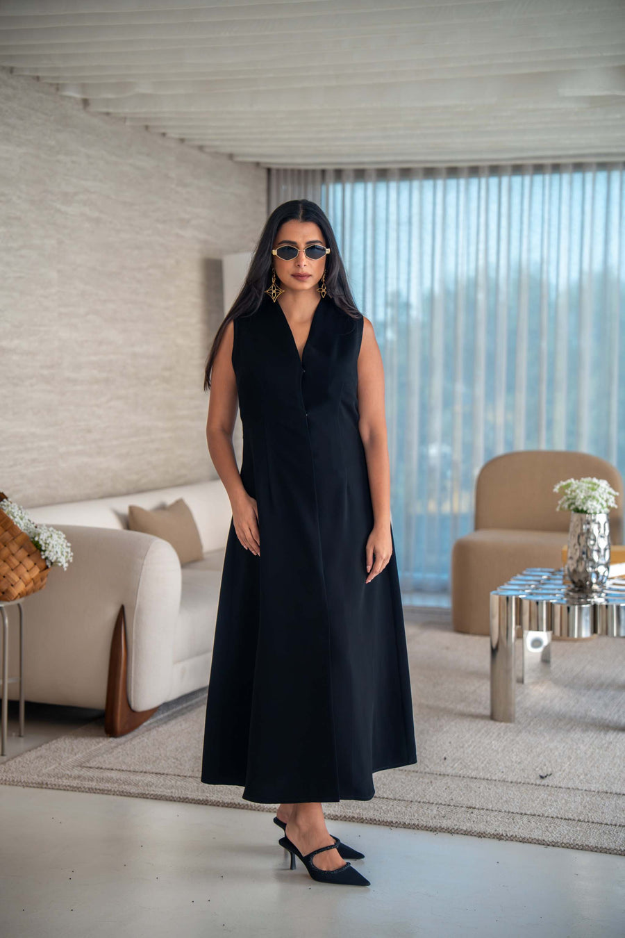 Black crepe dress