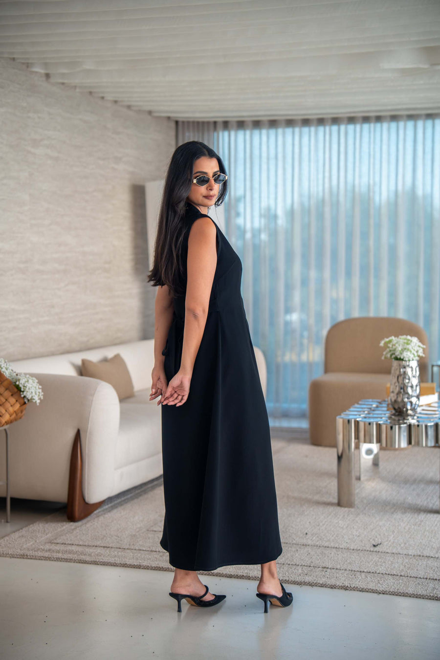 Black crepe dress