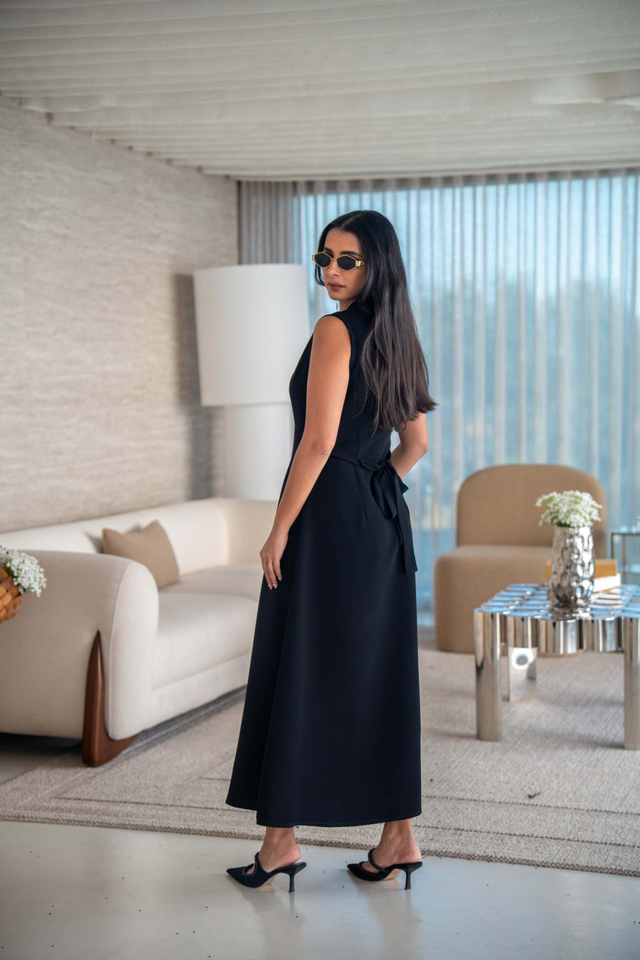 Black crepe dress