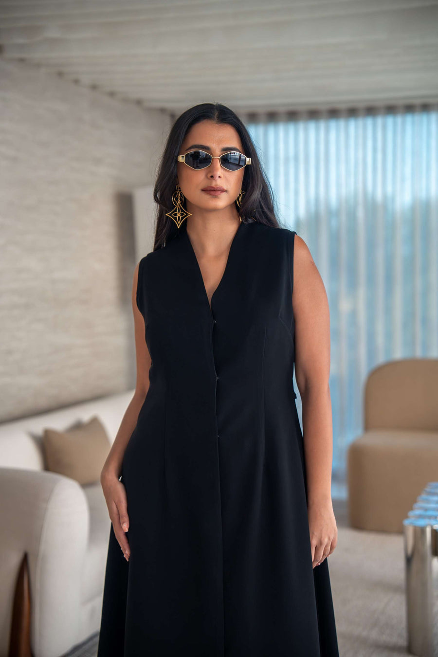 Black crepe dress