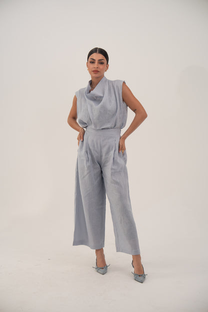 Linin Blouse Light Blue