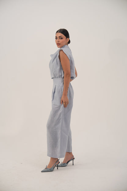 Linin Blouse Light Blue