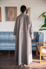 Taupe Button-Down Utility Abaya – Modern Elegance
