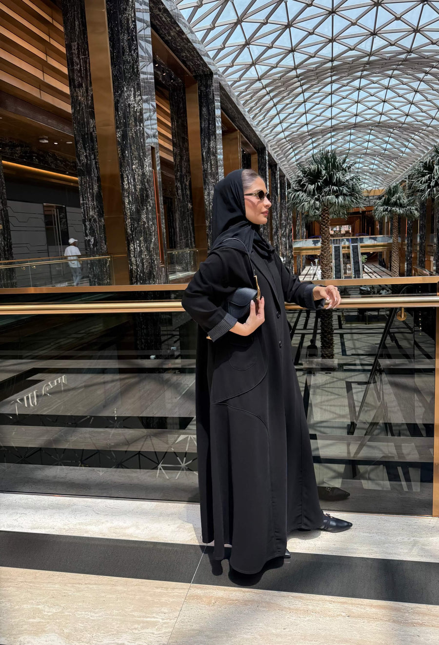Taupe Crepe Button-Down Abaya