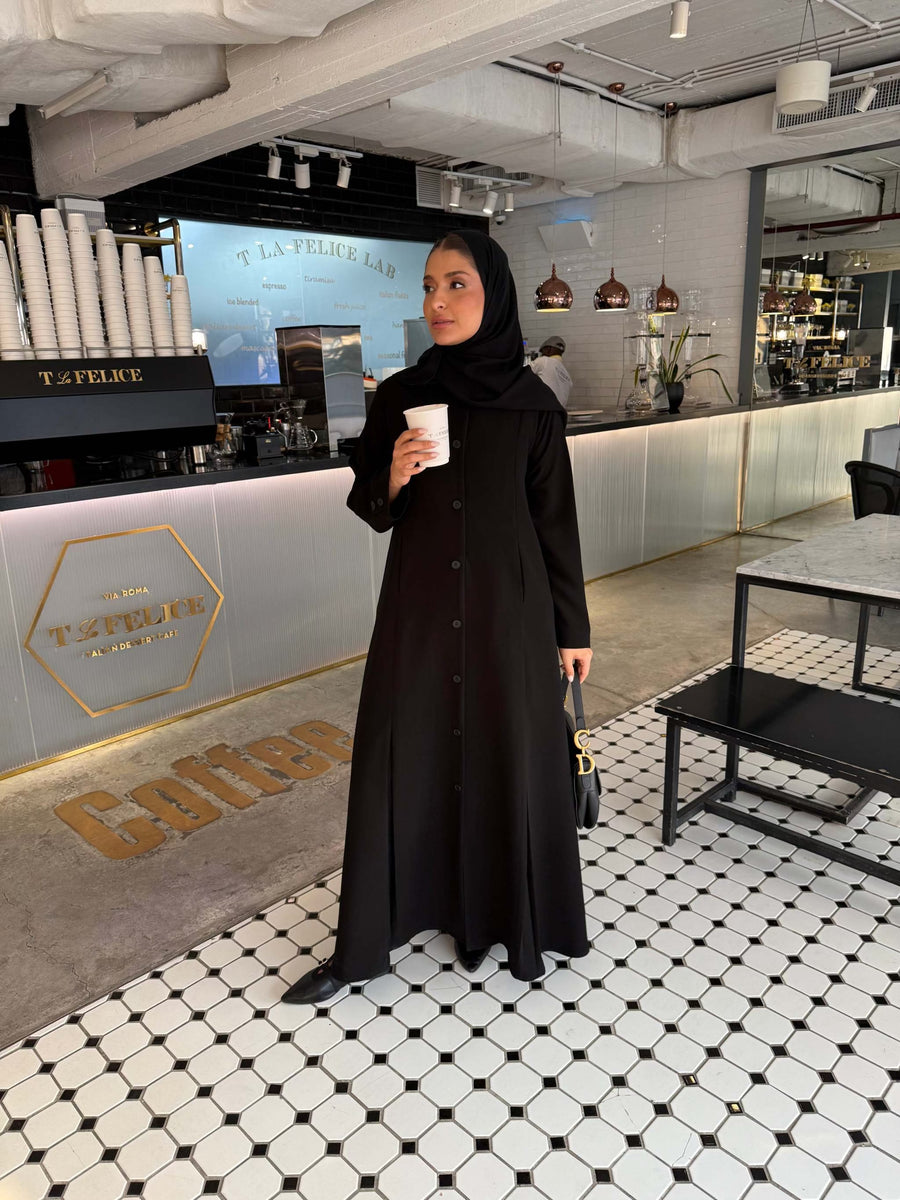 The Elegant Button-Down Crepe Abaya