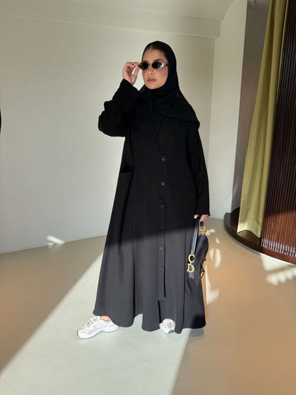 The Flowing Crepe Button-Down Abaya