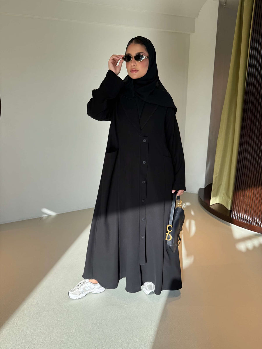 The Flowing Crepe Button-Down Abaya