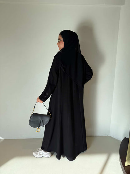 The Flowing Crepe Button-Down Abaya