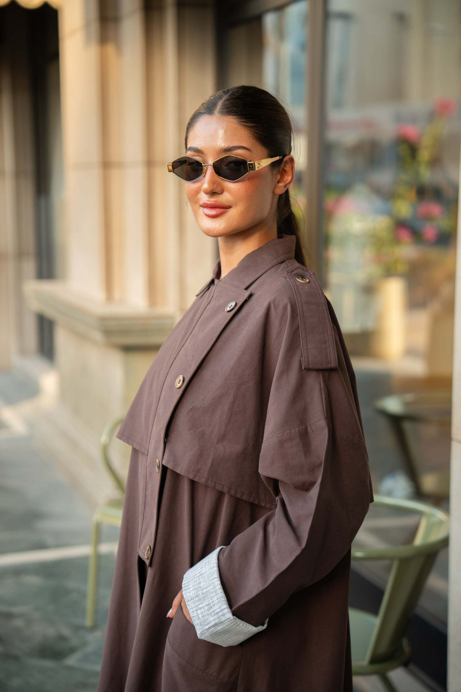 Chocolate Brown Trench Coat Abaya