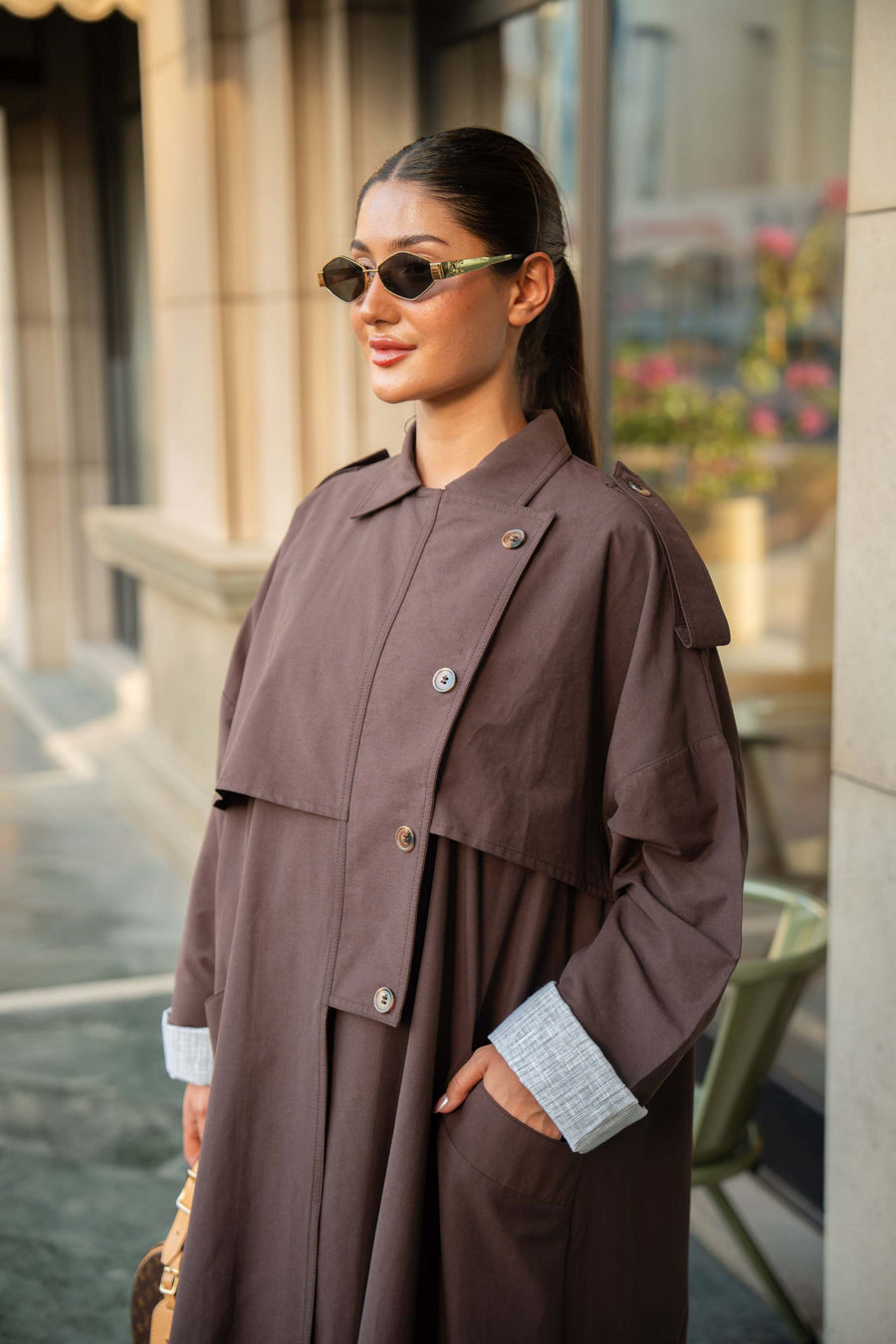 Chocolate Brown Trench Coat Abaya