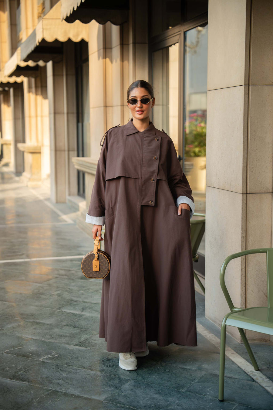 Chocolate Brown Trench Coat Abaya