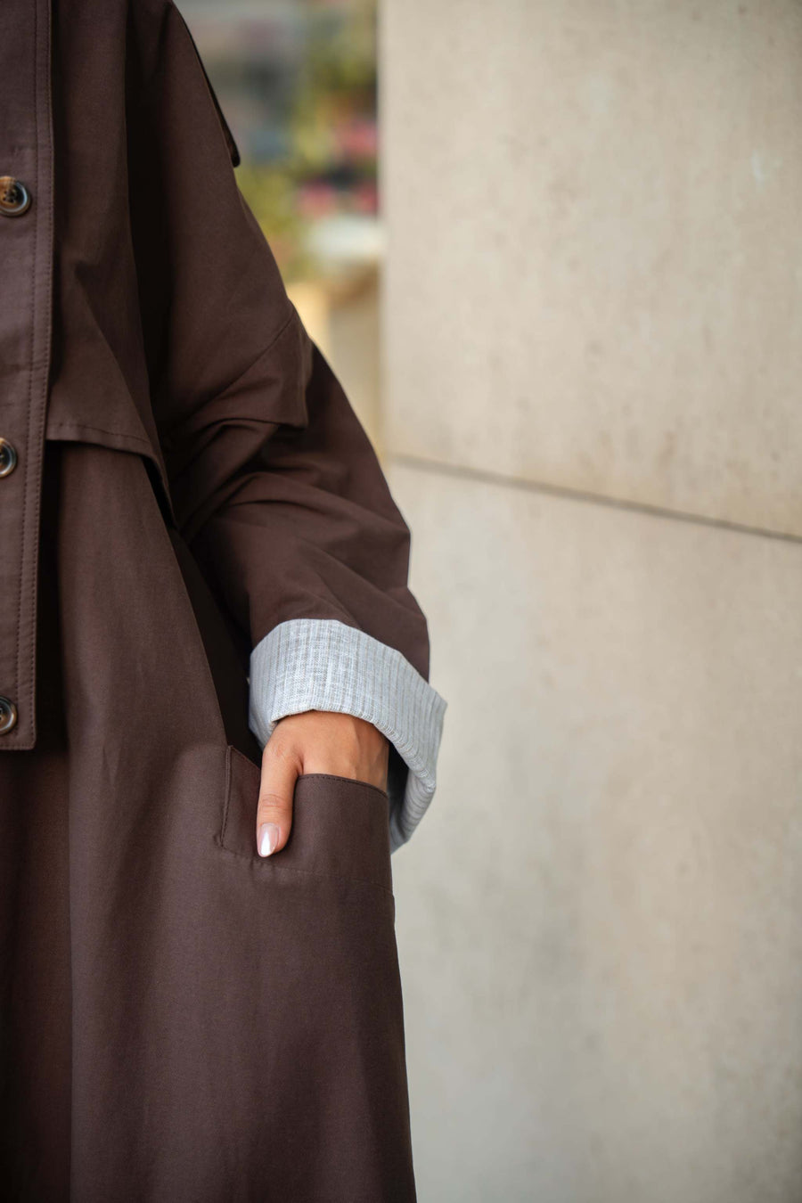 Chocolate Brown Trench Coat Abaya