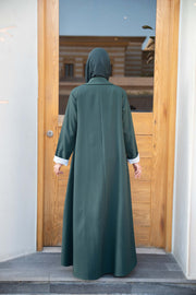 Emerald Green Double-Breasted Abaya
