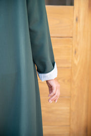 Emerald Green Double-Breasted Abaya