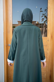 Emerald Green Double-Breasted Abaya
