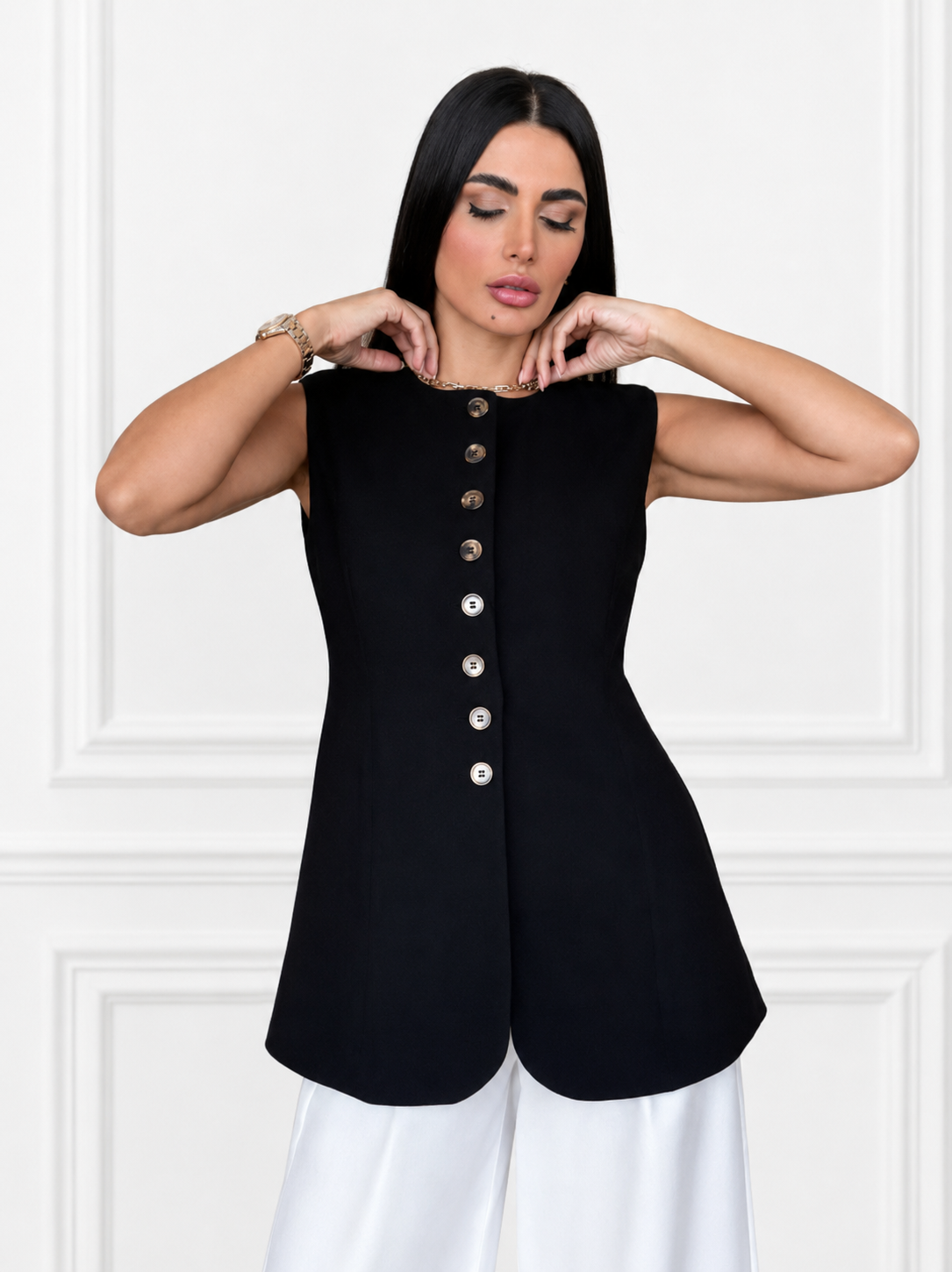سترة كريب بأزرار