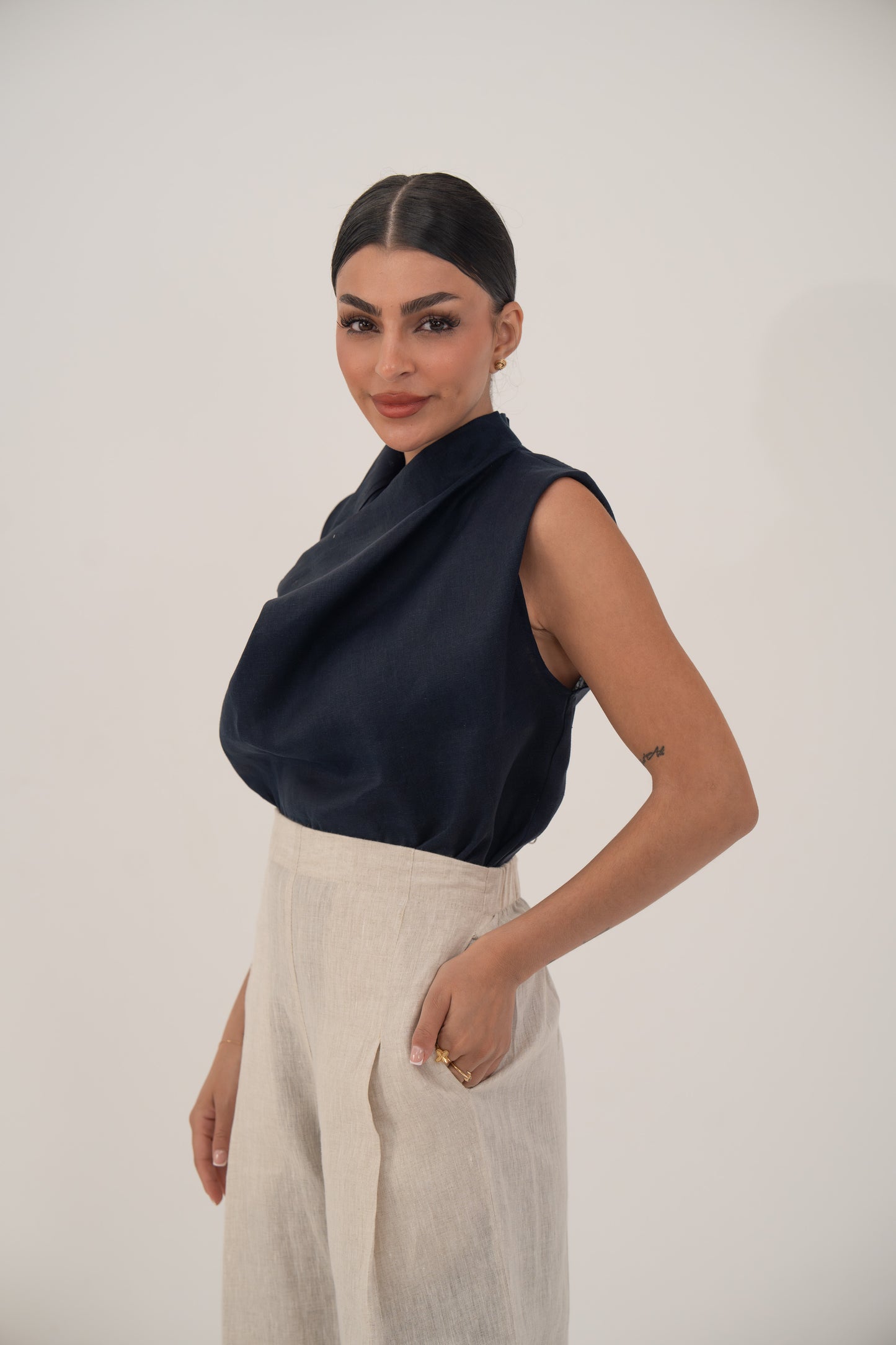 Navy Blue Blouse