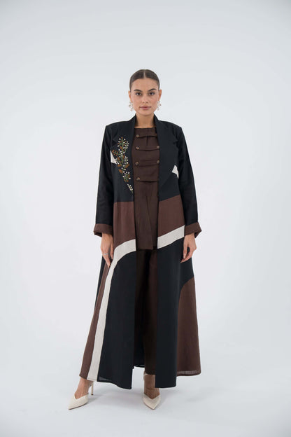 Curve Bloom Linen Abaya