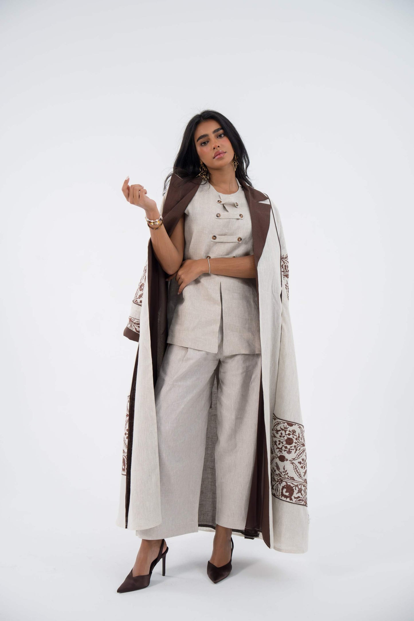 Chiffon Elegance Linen Abaya