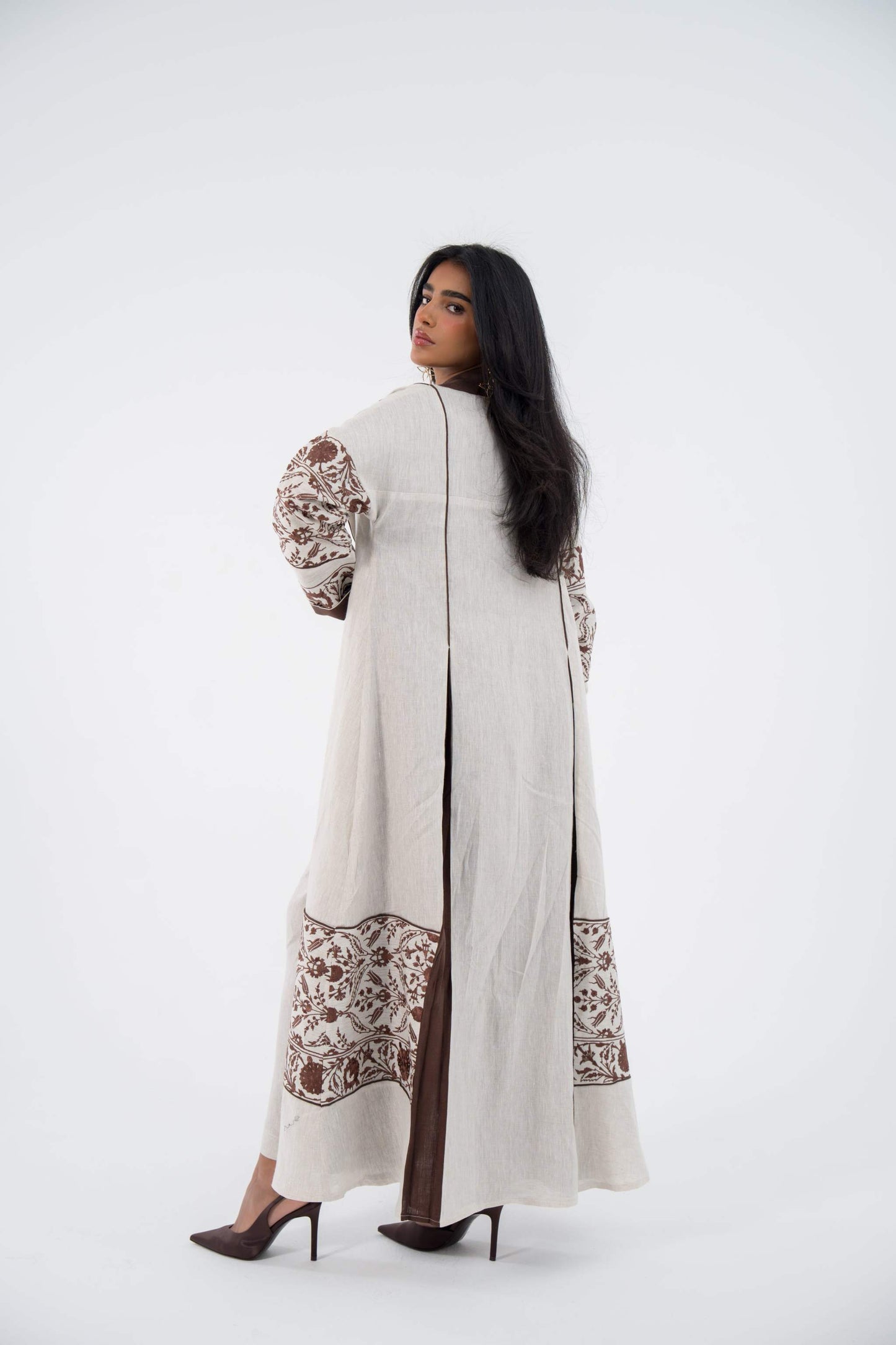 Chiffon Elegance Linen Abaya